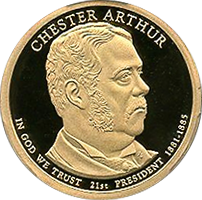2012 S Chester Arthur Dollar